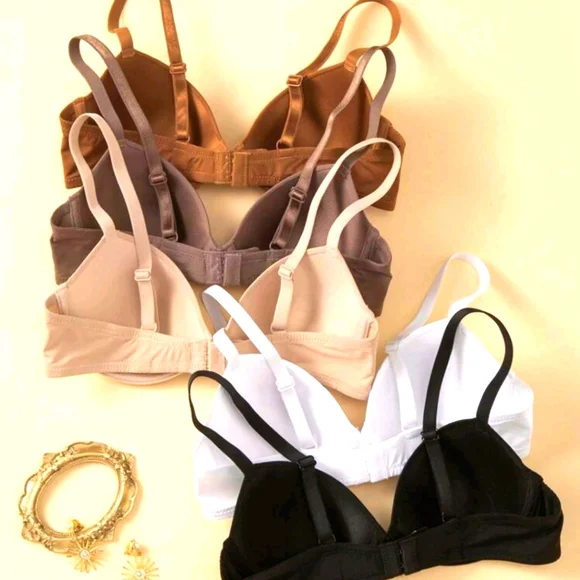 Women's 5 Pack Bras - Black, White, Brown, Tan, Beige - Picture 3 of 6